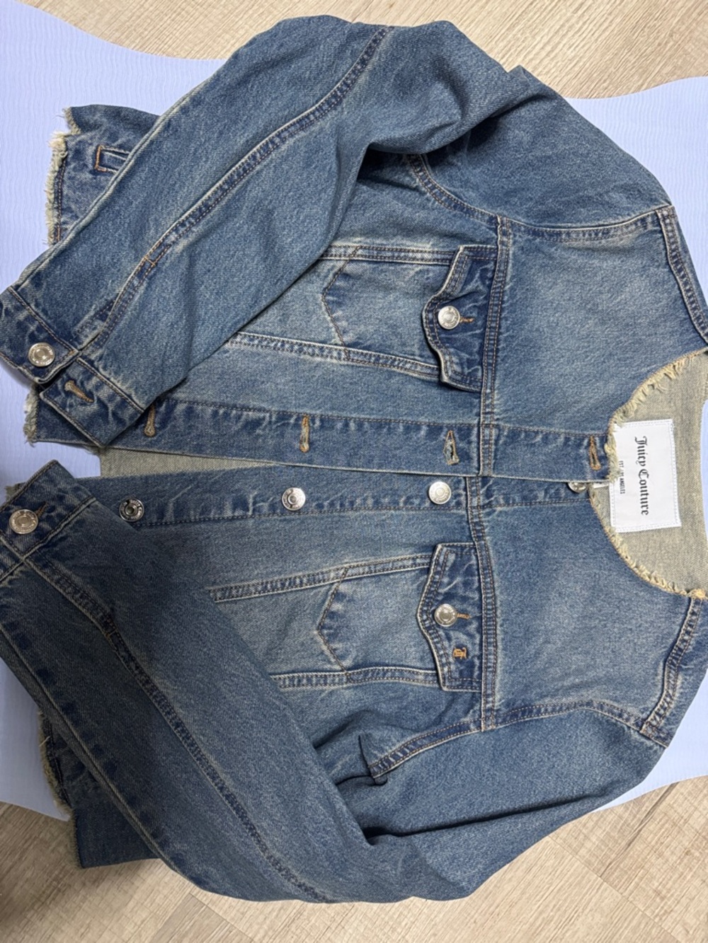 Juicy Couture Distressed Blue Denim Jacket